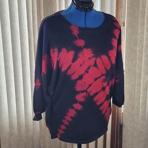 Red and Black Sweater - Cinch Back to Adjust to Your Body